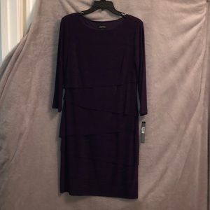 Tahari dark purple layered dress